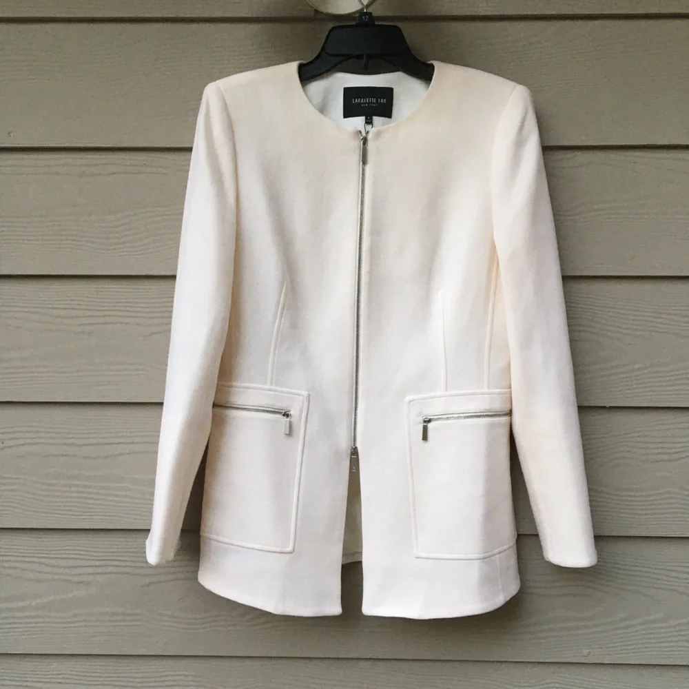 NWT Lafayette 148 Landon Cloud Zipper Jacket 6 - Picture 3 of 15